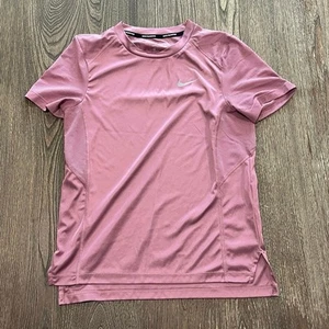 Nike Dri-FIT Miler Running Top Mesh Short Sleeve AT4196-515 Dusty Mauve Size XS - Picture 1 of 6