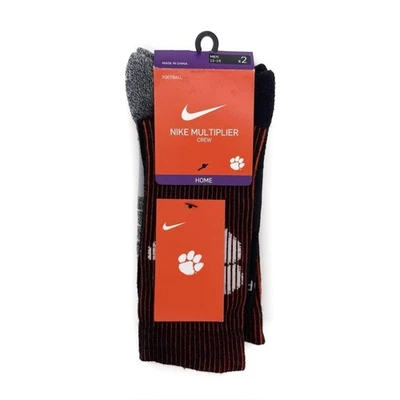 Nike Clemson Tigers Football Multiplier Socks Mens XL NCAA Black Gray Orange - Image 1 of 4