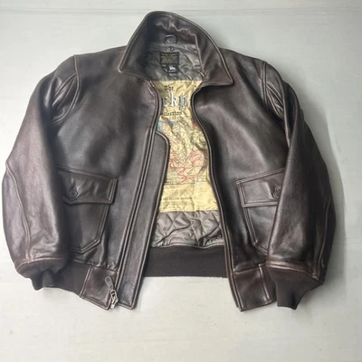 Кокпит Кожаная Куртка Бомбер Тип G-1 США ВМС США 7823 2XL Карта Подкладка Овечья кожа - Изображение 1 из 4