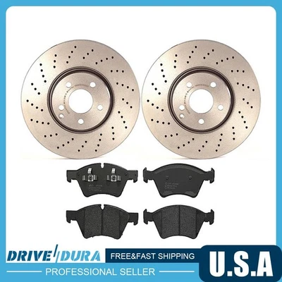 Brembo Front and Rear Disc Brake Rotors Ceramic Brake Pads for 2006 BMW 330Ci - Imagem 1 de 4