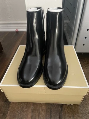 Michael Kors Womens Carlisle Leather Platform Boot Black Shoes 7 - Image 1 of 4