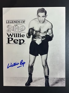 Willie Pep signed 8x10 Foto Boxlegende HOF Autogramm - Bild 1 von 1