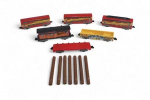 Jakks Pacific Power Trains Cargo Freight Lot of 6 Cars Plus Logs Logging Cargo - Bild 1 von 8