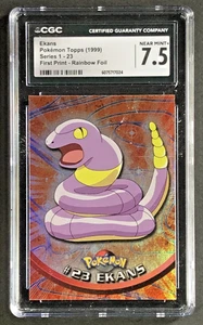 🌈 1999 CGC 7.5 Pokemon Topps Movie Edition: Ekans #23, Rainbow Foil 1st Print - Picture 1 of 2