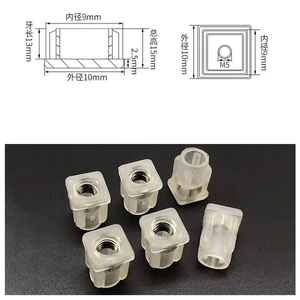 20 Stück Nivellierfüße, M5x10x10 mm Kunststoff Vierkant verstellbar Bein Nivellier weiß - Bild 1 von 5
