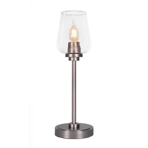 Quincy 17.5 in. Graphite Accent Lamp with Clear Bubble Glass Shade - Picture 1 of 2