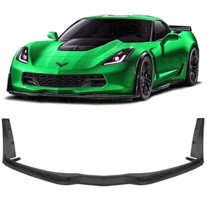 [SASA] Fit for 14-19 Chevy Corvette C7 Z06 Stage 3 PU Front Bumper Lip + Winglet - Picture 1 of 4