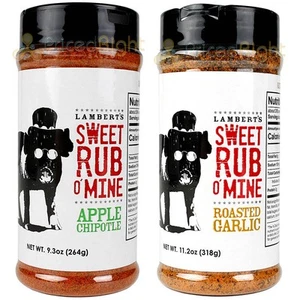 Lamberts Sweet Rub O Mine Apple Chipotle & Roasted Garlic Bottles 2-Pack 20.5 Oz - Picture 1 of 6