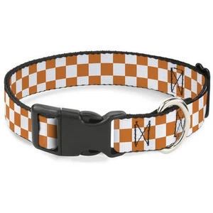 Collar con clip de plástico - a cuadros blanco/naranja TN - 1/2" de ancho - se adapta a cuello de 6-9" -... - Imagen 1 de 8