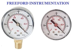 Vacuum Gauges Steel Case 40mm  50mm  Gauge  1/8 or 1/4 BSPT Bottom or Back 2.5% - Picture 1 of 14