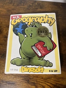 Vintage 1991 Dinosoft U.S Geography Software New Box Has Minor Damage - Picture 1 of 6