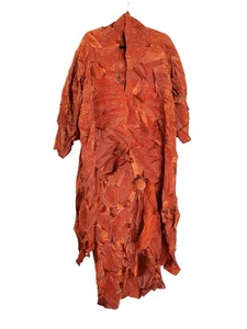 Moshita Womens Burnt Orange Crinkle Dress and Cover Formal Church Diva Size 1 - Picture 1 of 12