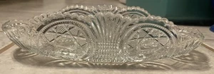 Brilliant Cut Glass Canoe Celery Relish Dish 10 Inch - Picture 1 of 12