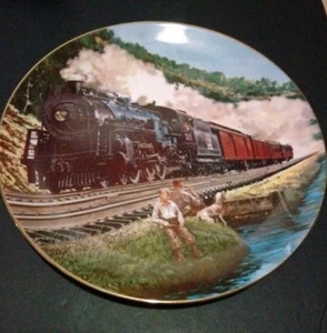 American Trains piatto porcellana 9" 1988 classico "Homeward Bound" arredamento casa - Foto 1 di 2