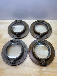 Menge 4 Vintage Messing WC Wilcox Crittenden 6" Bullauge Fenster Marine Boot #5 - Bild 1 von 14