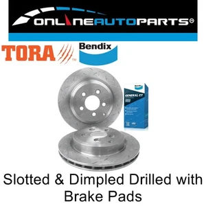2 Rear Slotted Disc Rotors for Ford Territory TX TS 6/04~11 Bendix Brake Pads - Picture 1 of 6