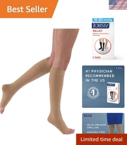 Relief Knee High Compression Socks, Beige - Small - Picture 1 of 9