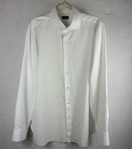 Camisa de vestir Finamore Napoli 1925 17 44 blanca hecha a mano Italia algodón nueva sin etiquetas - Imagen 1 de 9
