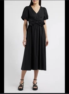 Moon River Front Bow Detail Cotton Midi Dress Size Medium. - Picture 1 of 7