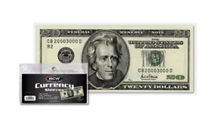 BCW 100 Regular Bill Currency Sleeves 6 1/4 x 2 11/16 Soft Poly 2 Mil. #CS184 - Picture 1 of 1