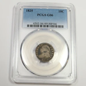 1825 PCGS G6 - Silver Capped Bust Dime 10c US Coin #49942A - Picture 1 of 2
