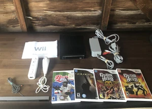 Nintendo Wii Console Bundle Black RVL-101 w/ Controller, Sensor Bar, 4 Games.. - Picture 1 of 12