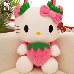 Peluche giocattolo 22 cm Hello Kitty Sanrio bambola fragola Kawaii bambini gif - Foto 1 di 24
