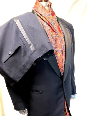 VINTAGE Mens TUXEDO 38R 1 Button SHAWL COLLAR * - Image 1 of 4