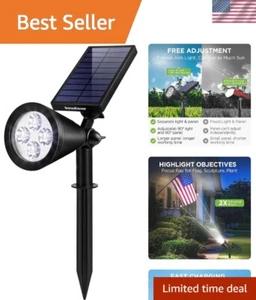 Solar Flag Pole Light - Waterproof Adjustable Spotlight for Gardens & Patios - Picture 1 of 9