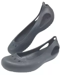 Crocs Womens Kadee 11215 Rubber Slip On Black Ballet Flat Size US 8 - Picture 1 of 6
