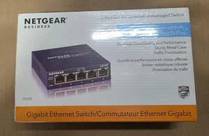 NETGEAR Prosafe GS105 5-Port Gigabit Ethernet Unmanaged Switch Built fr Business - Picture 1 of 3