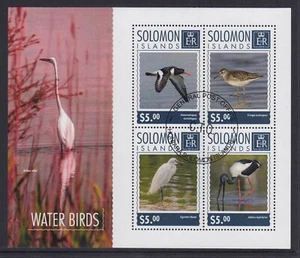Solomon Islands 2014 $20.00 Water Birds Mini Sheet - CTO Cheap - Picture 1 of 1