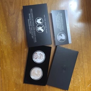 American Eagle 2021 One Ounce Silver Reverse Proof 2-Coin Set 21XJ ready to ship - Picture 1 of 1