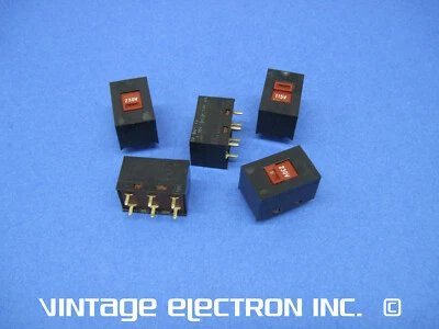 (5) ITW / VID SE-1022-CE Voltage Selector Switch DPDT PCB Mount (115V 230V Gold) - Image 1 of 4