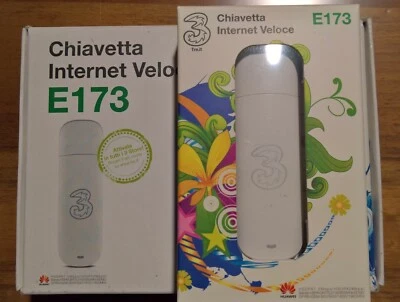 INTERNET KEY CHIAVETTA 3 USB MODEM SIM  HUAWEI MOBILE E173 7.2Mbps - Immagine 1 di 3