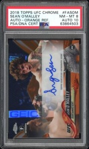 SEAN O'MALLEY 2018 TOPPS CHROME UFC RC ORANGE #6/25 1ST AUTO PSA 8 AUTO 10 NM-MT