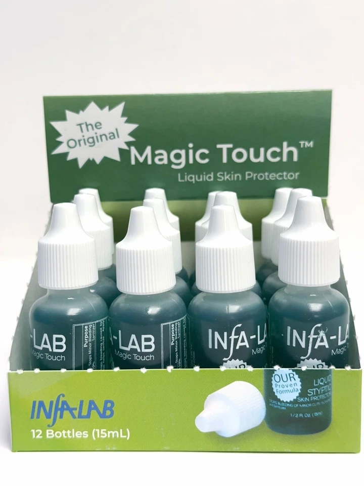 Infa-Lab Magic Touch Liquid Styptic Nails Stop Bleeding Skin Sanitizer x 12 pcs