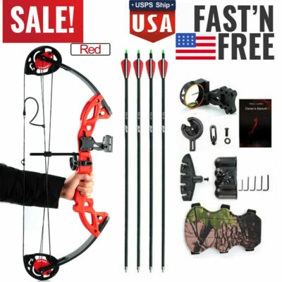 Arco composto de caça arco e flecha 15-29 libras profissional kit mão direita arco alvo prática EUA - Imagem 1 de 4