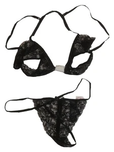 Damen BH Triangel-BH Unterwäsche mit Slip schwarz NEU Größe XL - Picture 1 of 1