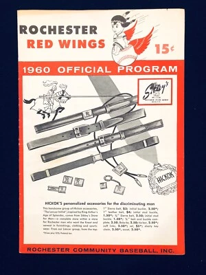1960 ROCHESTER RED WING PROGRAM/SCORECARD, UNUSED AND MINT CONDITION - Image 1 of 3