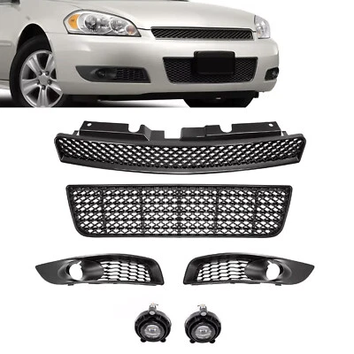 Parrillas inferiores superiores delanteras y luces antiniebla con biseles para Chevrolet Impala 06-13 6 piezas Foto 1 de 4