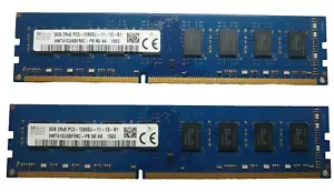 SK HYNIX 16GB(2X8GB) 2RX8 PC3-12800U MEMORY HMT41GU6BFR8C-PB Desktop Memory - Picture 1 of 1