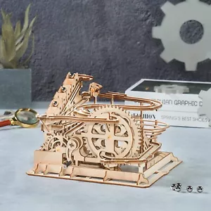 ROBOTIME 3D Wooden Puzzle Marble Run Mechanical Model Kits DIY Gift for Teens - Picture 1 of 12