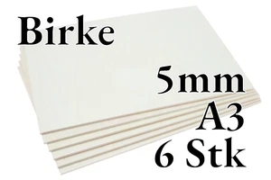 6x Birkensperrholz - 5mm - A3 - Platten - Onlywood