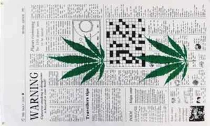 Bandera de Advertencia 3x5 pies Poli Bandera Periódico Marihuana Hoja Malezas Dormitorio Bandera - Imagen 1 de 5