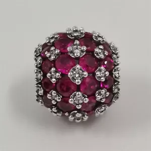 Pavé Round Pink Charm pandora Sparkling - Picture 1 of 4
