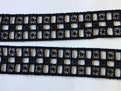 9 1/4 YDS INSERTO ENCAJE VENISA ALGODÓN NEGRO Foto 1 de 3