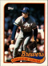 1989 Topps Milwaukee Brewers Baseball Card #466 Chuck Crim