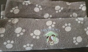 Carters Just One Year Cotton Flannel Tan Brown Puppy Dog paws print Baby Blanket - Picture 1 of 4