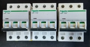 SCHNEIDER iC60H T.P MCB 63A, 50A, 40A, 32A, 20A, 16A, 10A, 2A 3 phase. Type C - Picture 1 of 5